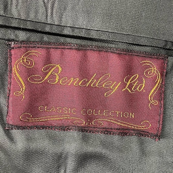Vintage Benchley Ltd. Size 44 100% Wool 2 Button Blazer Sport Coat Office - Picture 7 of 10